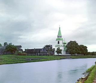 Деревня Дубно. Церковь Покрова Пресвятой Богородицы. Фото 1909 (современная цифровая реконструкция цвета)