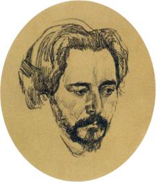 Л.Н.Андреев. Портрет работы Н.С.Войтинской-Левидовой. Кон. 1908-нач. 1909